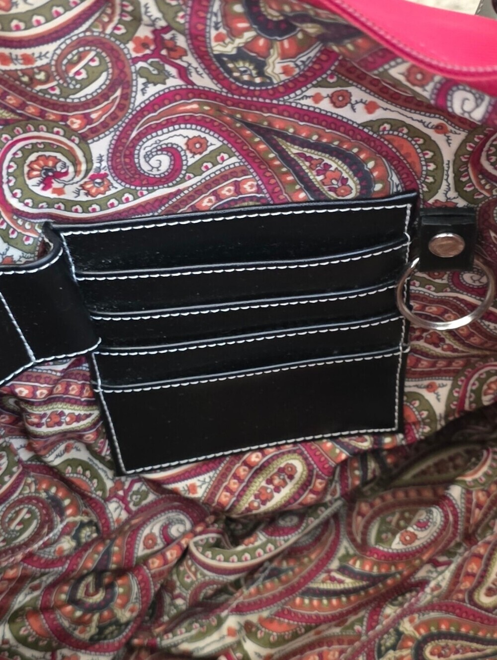 MAXX NY Large Red Microfiber with Black Trim Shoulder Bag - Picture 11 of 16